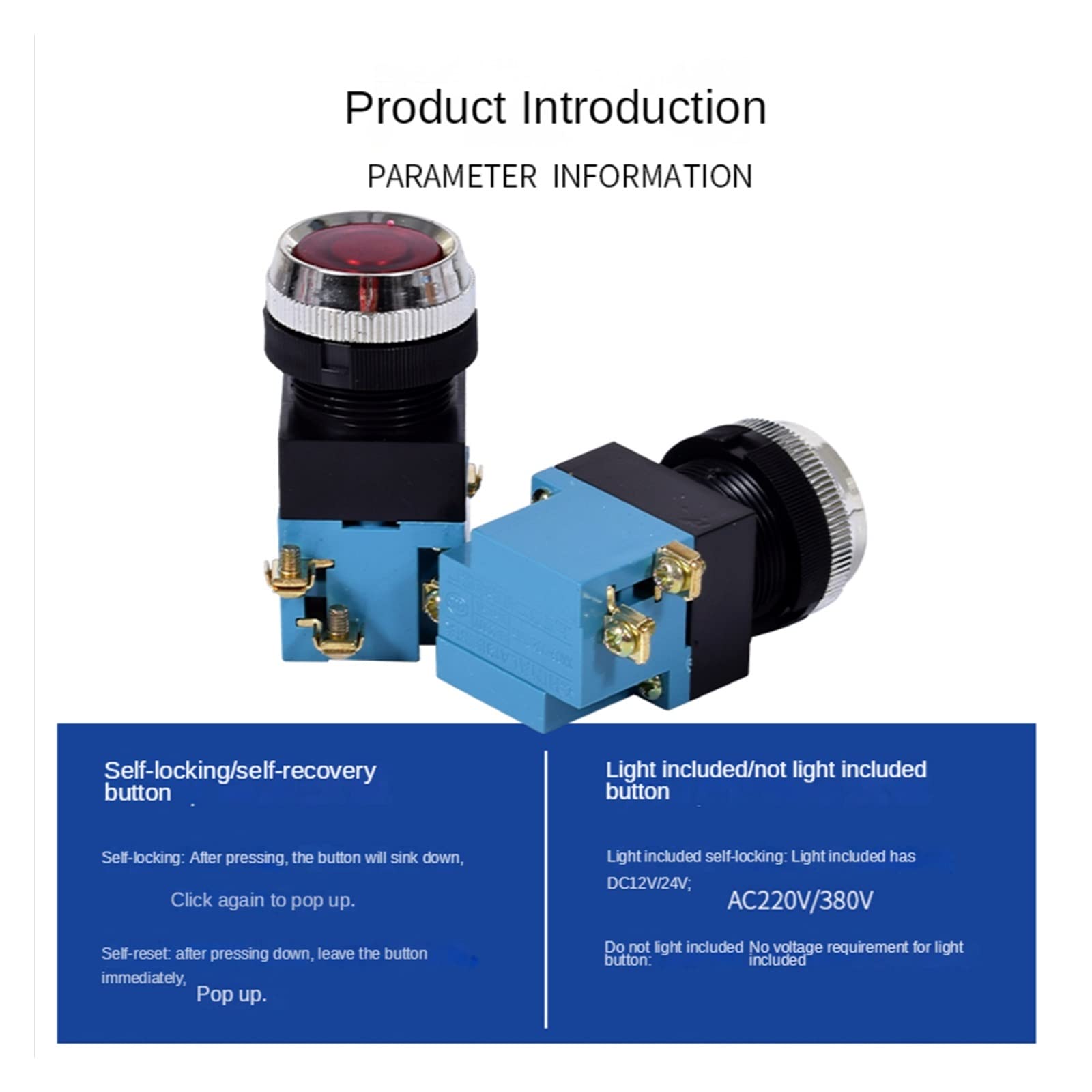 ららら　18、46、47、74 La19 Button Switch Self Resetting,LA19-11 Inching Round